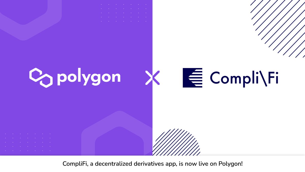 0xPolygon's tweet image. 📢 @CompliFi_Pro, a decentralized derivatives app is now live on #Polygon!

🚀 With Polygon, CompliFi aims to cut off high transaction costs incurred by its users on its sophisticated risk structures and instruments.

🌐 Learn More: medium.com/complifi/compl…