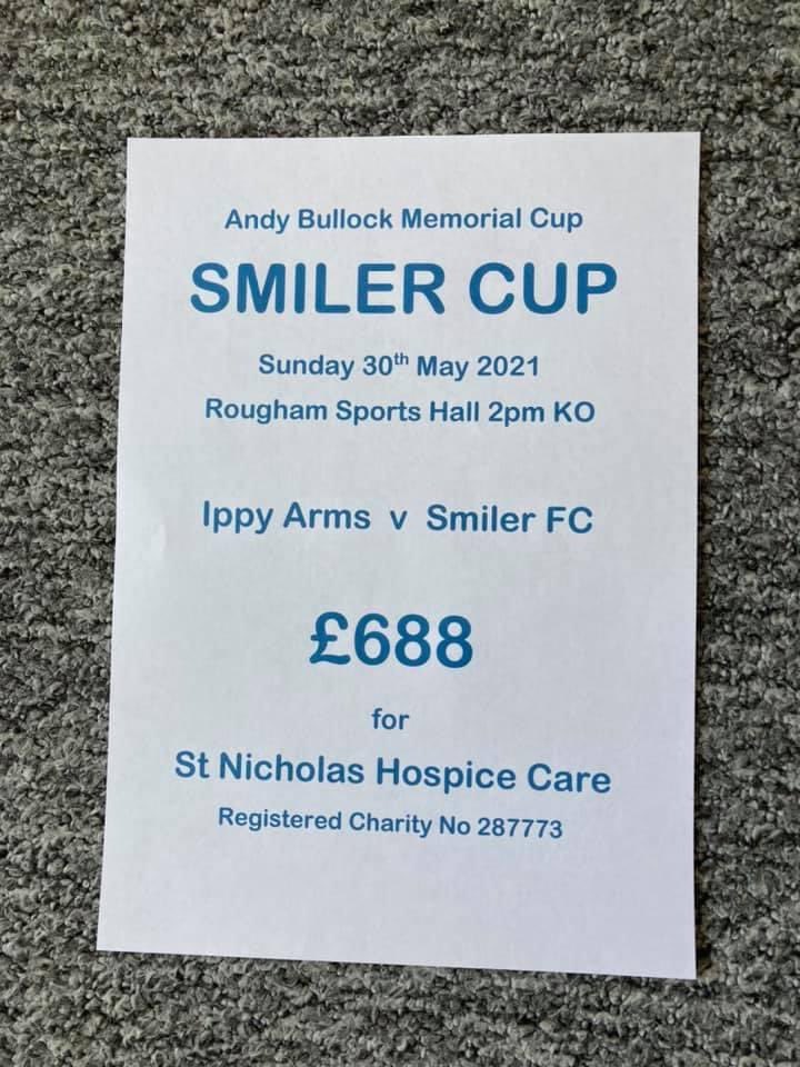Thank you to everyone who attended! £688 raised for St Nicholas Hospice! In memory of Andy ‘Smiler’ Bullock💙 the man who’s nickname is now our clubs name🙏🏼 RIP Andy 💙