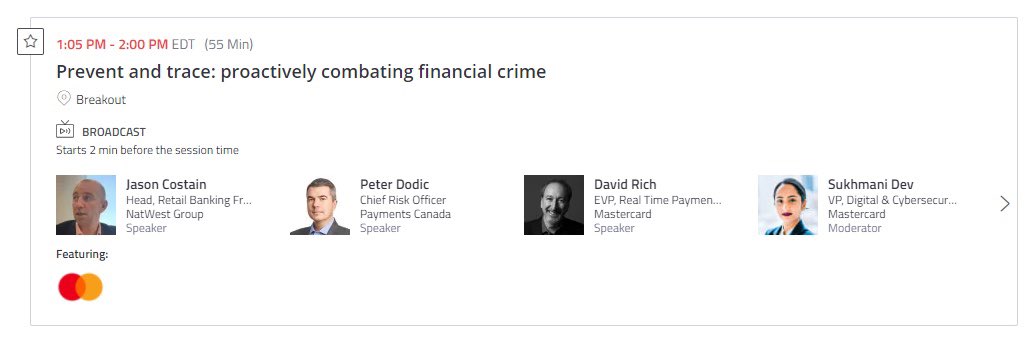 dev_sukhmani's tweet photo. Excited for Day 1 of @PaymentsCanada SUMMIT and an insightful conversation on the evolution of the #financialcrimes landscape and its far reaching impacts. #paycansummit #paymentscanada https://t.co/S4D9FezhxW