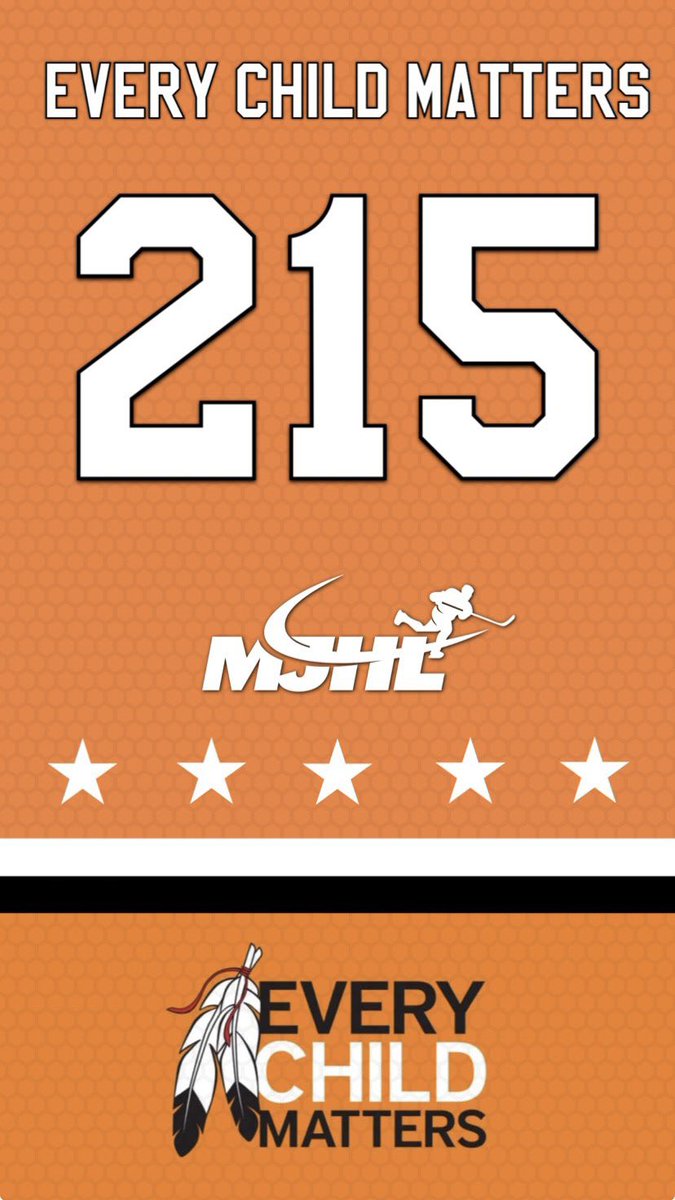 mjhlhockey's tweet photo. In loving memory of the 215 First Nations children who never returned home from the Kamloops Indian Residential School. Our thoughts are with the living survivors &amp; families of all residential schools. #everychildmatters https://t.co/7kval5ylCX