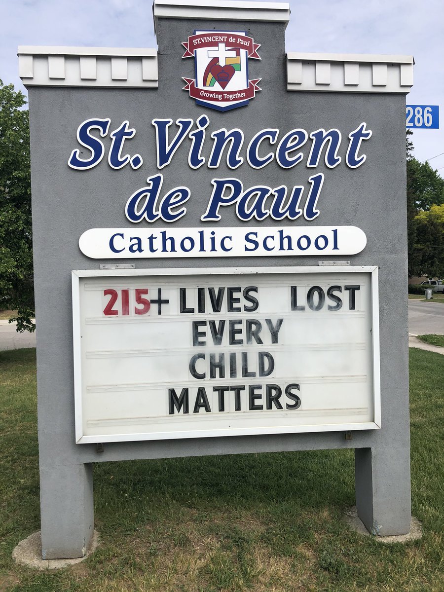 SVDPStrathroy's tweet photo. 215+ Lives Lost, Every Child Matters, We Are Committed to Truth and Reconciliation. @LDCSB @tmdenomme @RayJohn58968026 https://t.co/Da06RUMFdC