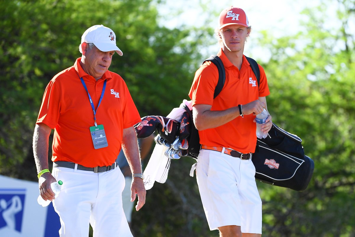BearkatsMGolf's tweet photo. The final round of stroke play at the #NCAAGolf Championship starts today at 12:55 for the Bearkats. Coverage on Golf Channel will begin at 4 p.m. 11th place Kats need to finish top 8 today to move to the match play championship https://t.co/WtVfocf1ws
