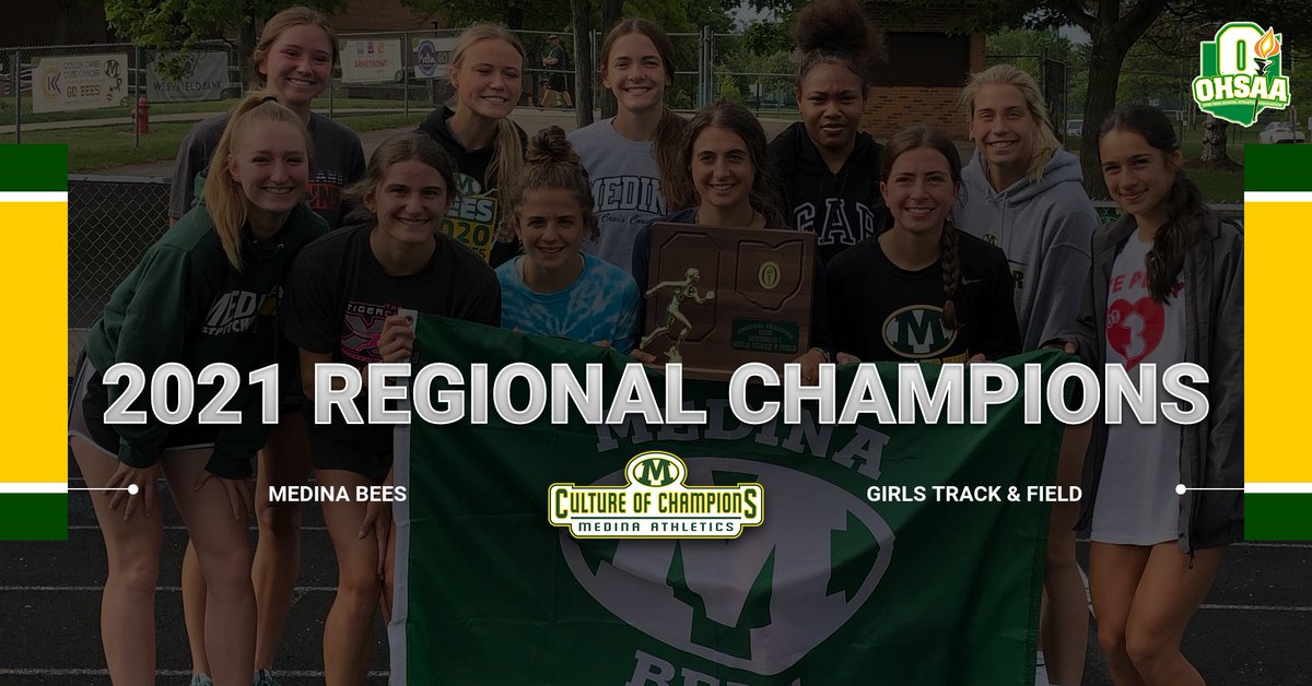 medinaathletics's tweet photo. 2021 Division I Girls Track &amp; Field Regional Champions @medhsgirlstrack @MedinaBoosters @MCScomm1 @MedinaGazette https://t.co/14OzWKaSs7