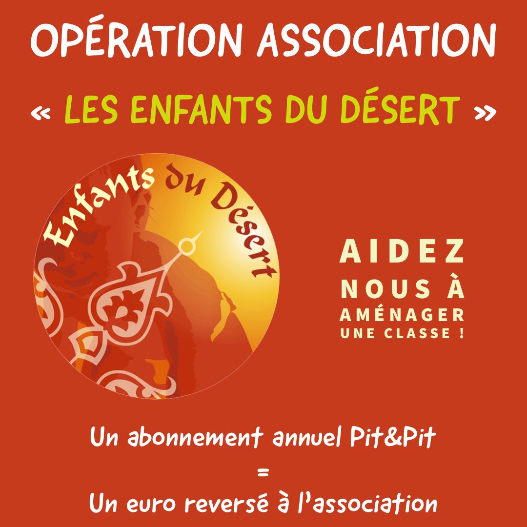 PitEtPit's tweet photo. 2 enseignantes @LMEB__ ont récolté l’an passé des fonds pour construire une école avec l’association « @Enfantsdudesert ».

Nous souhaitons nous aussi les aider en contribuant à l’aménagement de l’école.

Pour chaque abonnement annuel pris nous reverserons 1€ à l’association. https://t.co/Z6PFN9pPMm