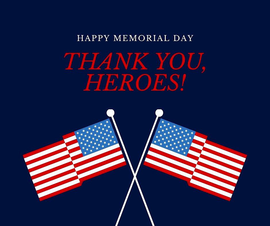 Happy Memorial Day! Today we honor, remember, and celebrate all of those who have served and sacrifice for our country 🇺🇸 Thank you heroes! ❤️💙🤍 #MemorialDay2021