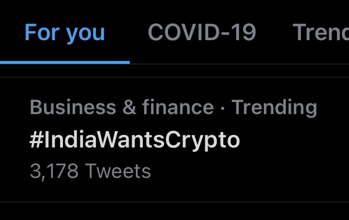 NischalShetty's tweet image. What’s trending today in India? 

#IndiaWantsCrypto