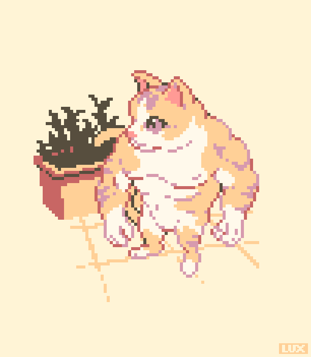 thisislux's tweet photo. 💪🐈
#pixelart #ドット絵 https://t.co/Q1X1apvDke