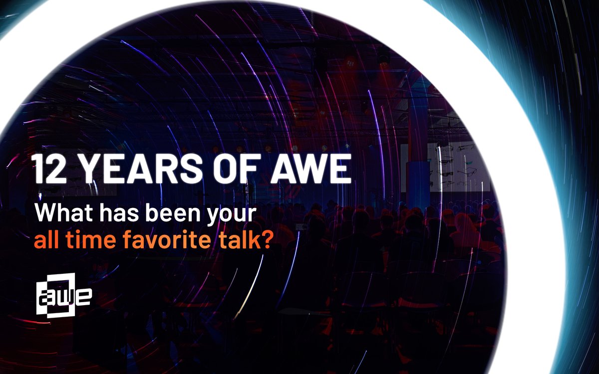 What is your all time favorite presentation form AWE? Leave your comment and get a chance to win a 3 day pass at #AWE2021.
Refresh you memory by taking a look at our YouTube Channel:
hubs.li/H0PhPXG0

#AR #VR #XR #AugmentedReality #VirtualReality #TechEvents #ImmersiveTech