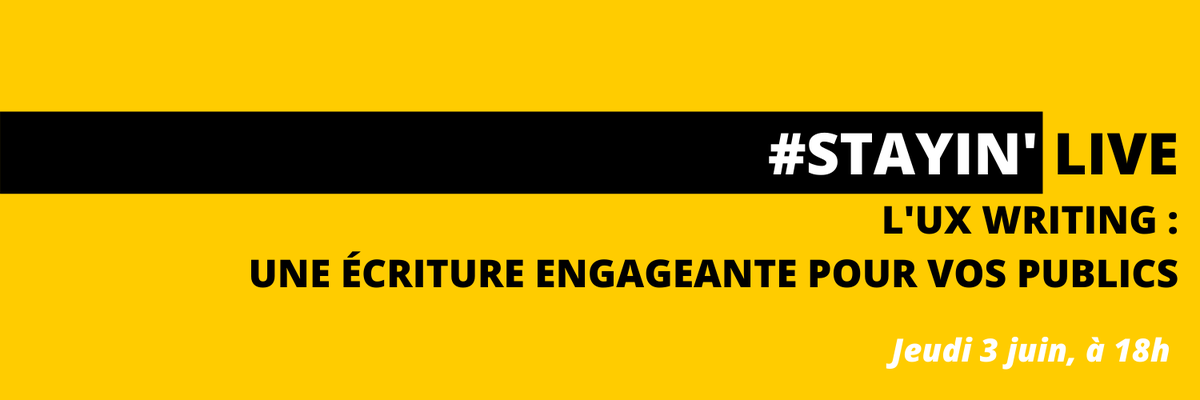 communicantsfr's tweet photo. [STAYIN’ LIVE — L'UX WRITING : UNE ÉCRITURE ENGAGEANTE POUR VOS PUBLICS]

Adhérentes, adhérents COM-ENT, RDV ce jeudi 3 juin de 18h à 19h pour discuter UX WRITING avec @RaphaelHaddad, Fondateur @Mots_Cles et administrateur COM-ENT

Inscriptions👉https://t.co/cnXFtGrawL https://t.co/lUJrki8Eau