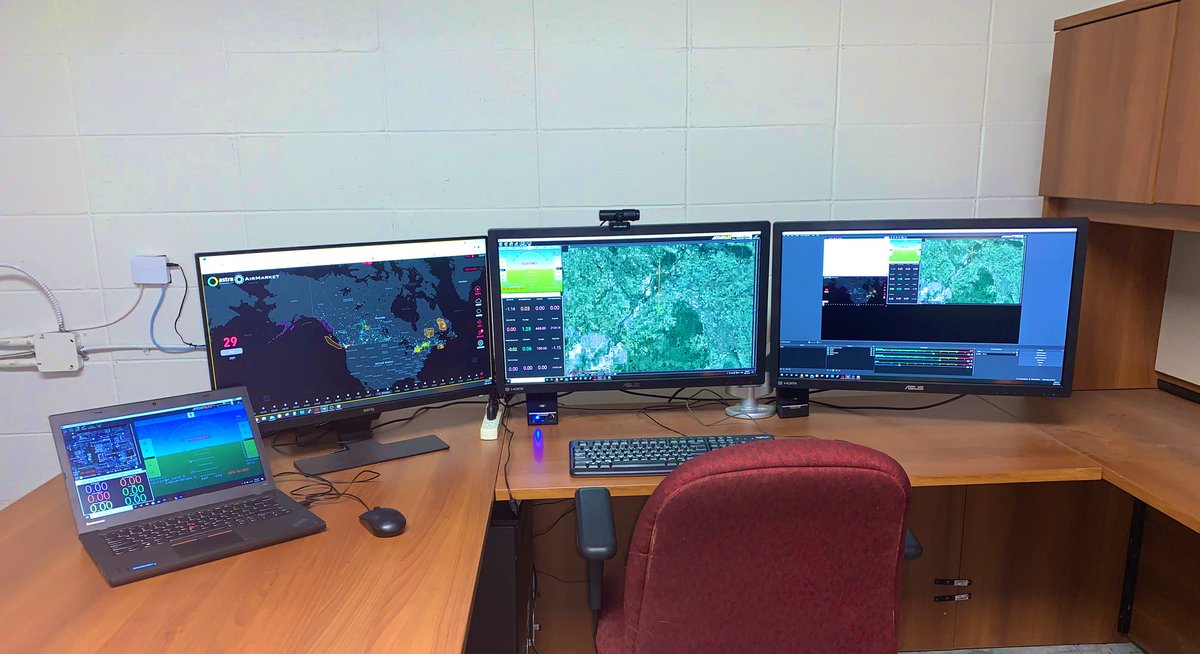 Setting up for some simulated #BVLOS  Our pilot is located downtown Edmonton, while a safety pilot is on location with the drone. This set-up allows us to fly automated/manual missions with the click of button. #AirTel2 #AirMarket #drone #RPAS #YEG #UTM