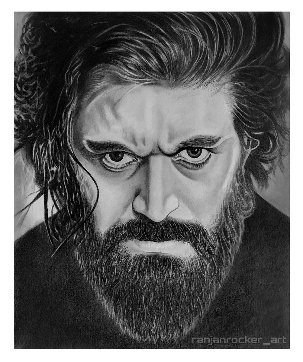 My sketch of @TheNameIsYash 
On crossing 1M comments on #KGF2Teaser 
#rockybhai 
#yash
#Sandalwood