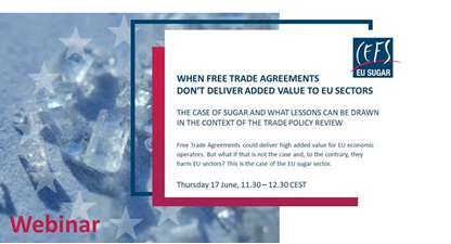 SugarEurope's tweet photo. ✔️Mark your calendar: 17 June, 11.30am CEST, for the #CEFSWebinar on the case of sugar in the #FreeTradeAgreements, with MEP @MariePierreV, Ms Rueda-Catry from @VDombrovskis cabinet and Paul Mesters @SugarEurope President.
Register here 🔗https://t.co/C0izWXjMeI https://t.co/NR1GUvUnoH