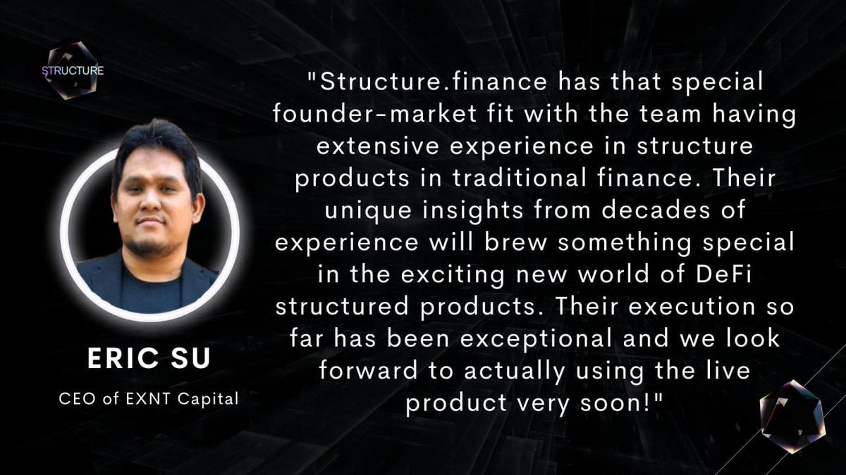 Structure_fin's tweet photo. See what the CEO of @exntcommunity Eric Su has to say about Structure Finance! 🔥

#DeFi #StructureFinance #c rypto #newDeFi #blockchain https://t.co/eRhD0zvKtB