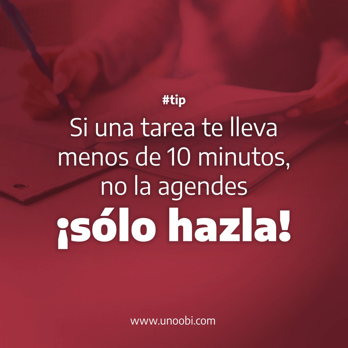 Unoobi_TI's tweet photo. ¡Toma acción! 👍

💡Dejar de posponer tareas es una de las cosas que más aumentan tu productividad, sobre todo si se trata de pendientes que requieren un mínimo de tiempo para resolverlos. 

💭¡Este es un buen día para intentarlo! https://t.co/NlUe66rzMM