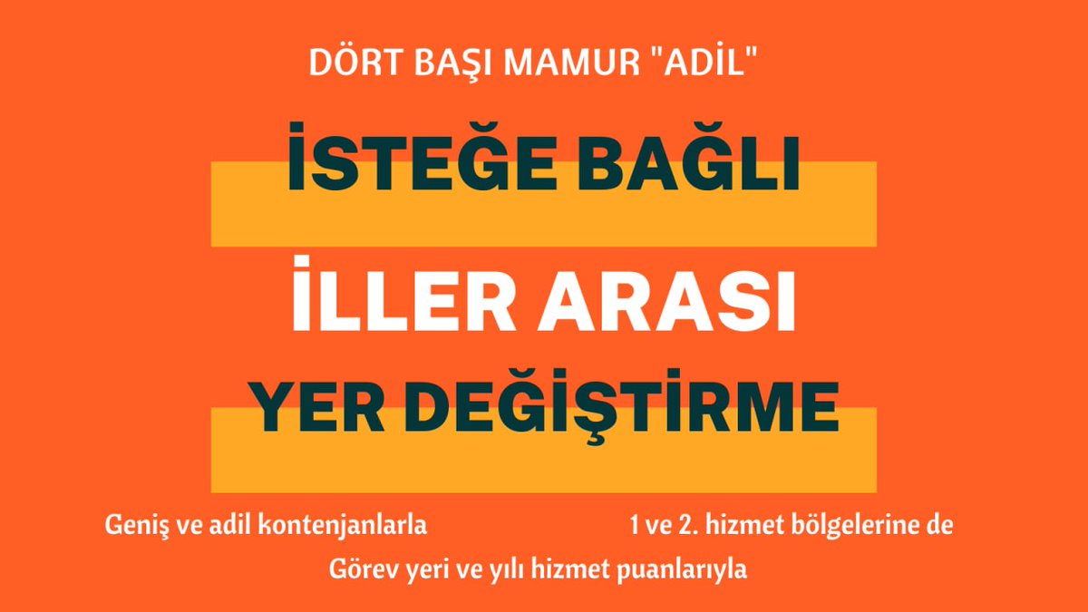 <a href="/anadoluaes/">Anadolu Eğitim-Sen</a> <a href="/alper_ogretici/">Mehmet Alper ÖĞRETİCİ</a> Hiçbir şeyin belli olmadığı gibi Tayin süreci de belli değil önümüzü göremiyoruz. Öğretmen her anlamda yok sayılıyor.
İsteğe bağlı il dışı yer değişikliğinin ağustostan önce ve adil normlarla yapılmasını istiyoruz. 

MEBTemmuzda Adilİldışı 

AdilNorm Ekpuansızİldışı
<a href="/ziyaselcuk/">Ziya Selçuk</a>