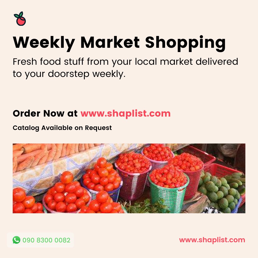TonneySy's tweet photo. @Shaplist_com always got you covered. Sit back while they handle all your market needs 😘
Send all your orders through their site 👉🏽 (https://t.co/W7EbsOdBcv)
Or message them on WhatsApp (+2349083000082)
#9jafarm #abujabusiness #AbujaTwitterCommunity #AbujaNigeria #Abuja https://t.co/jh6HU1KHcO