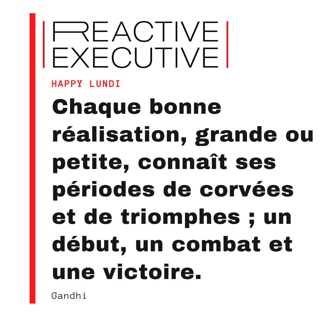 ReactiveExec's tweet photo. - HAPPY LUNDI -

La #ReacTeam vous souhaite une très belle semaine ensoleillée !

Bien à vous,
La #ReacTeam

#motivation #job #ManagementdeTransition #transformation #citations #transition #InterimManagement https://t.co/IrnPQIAlsm
