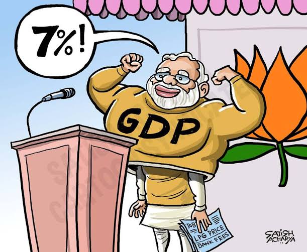 YashGhodake0772's tweet photo. "India's GDP" 𝗖𝗲𝗹𝗲𝗯𝗿𝗮𝘁𝗶𝗻𝗴 7 Years of 𝗠𝗼𝗱𝗶 Govt Growth 𝗦𝗵𝗿𝗶𝗻𝗸𝘀 by -𝟳.𝟯% 𝗪𝗼𝗿𝘀𝘁 in 40 Years‼

#ModiResign 
#7yearsOfModiMadeDisaster 

𝗠𝗲𝗮𝗻𝘄𝗵𝗶𝗹𝗲 Chief Secretary #AlapanBandyopadhyay 𝗥𝗲𝘁𝗶𝗿𝗲𝘀 Appointed Chief Advisor to #MamataBanerjee https://t.co/sKaJzXfUlx