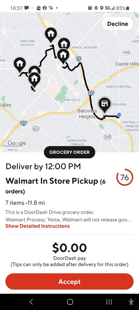 Lil504_'s tweet photo. @DoorDash @DoorDash_Help I'm 5 year dasher and this is the type of runs you keep sending me? Keep up my Acceptance rate huh? Embarrassing to say the least https://t.co/RgWdGunGDx