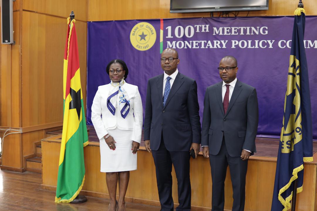 gwiafe's tweet photo. Governors of Bank of Ghana. 
From Left : 2nd Deputy, Mrs. Elsie Addo Awadzi,  Governor, Dr. Ernest Addison and 1st Deputy, Dr. Maxwell Opoku-Afari @Joy997FM @thebankofghana https://t.co/TdWTZeSjho