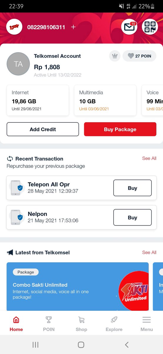 Weyy <a href="/Telkomsel/">Telkomsel</a> sinyal lu ngapa jelek bgt si, sinyal 4g paket masih 19gb tapi lemotnya ampun dah, mahal doang lu banyakan down'nya. #Telkomsel #simpati