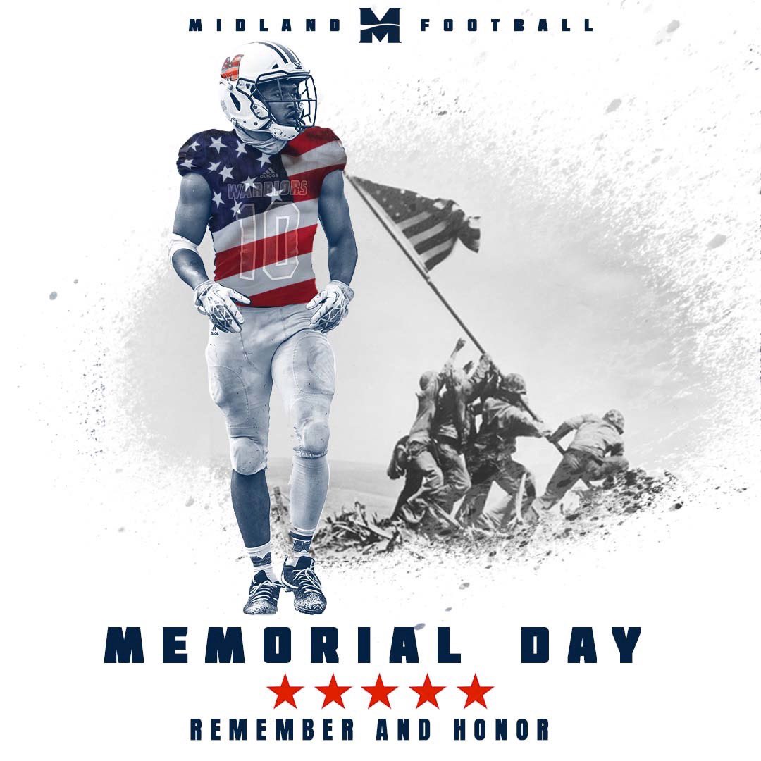 MidlandU_FB's tweet photo. In Remembrance of our Heroes. Thank you to all who have served and and still currently serving! You have our utmost respect! #MemorialDay https://t.co/BmvTl0nolS