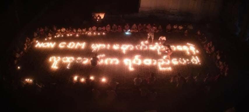 klatpri's tweet photo. A night prayer service was held in #Palei village #Shwebo township tonight. Protesters prayed for the immediate end of military dictatorship, release of detainees and immediate peace of Myanmar. #WhatsHappeningInMyanmar #May31Coup #MilkTeaAlliance https://t.co/hFQGs48fkL