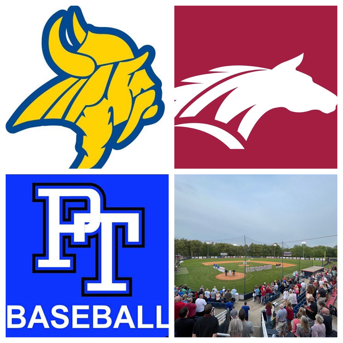 EricChumbler's tweet photo. 2nd District Baseball Tourney UPDATE: Due to weather, the entire 2nd District Baseball Tournament will be played TODAY. 
4pm: (16-7) St. Mary vs (25-3) PT (Semifinals)
45 minutes after: STM/PT winner vs (28-5) McCracken (Championship)
Both games on 99.5FM The Fan https://t.co/Zr0uGqlHr1
