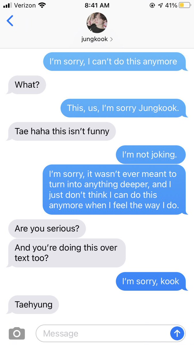  #taekookau where Taehyung decides to break things off with his fwb, because he fell too deep and he can’t only be friends with benefits with Jungkook when he’s half in love with him. And Jungkook…had thought they were boyfriends.