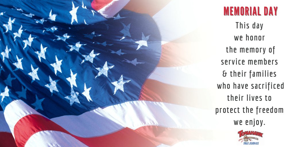 TomahawkTree's tweet image. All of us at @TomahawkTree pause today to remember the men and women of our armed services who have given their lives for our freedom.
.
.
#memorialday #usa 
#MemorialDay2021
#tomahawktreeservice
#atlanta