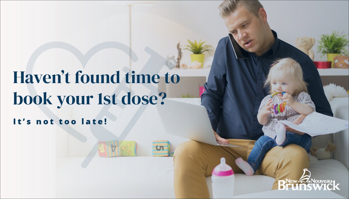 Help New Brunswick reach at least a 75% vaccination rate so we can reach the green level and get back to normal.

If you have yet to get your first dose, book an appointment today! gnb.ca/covid19vaccine