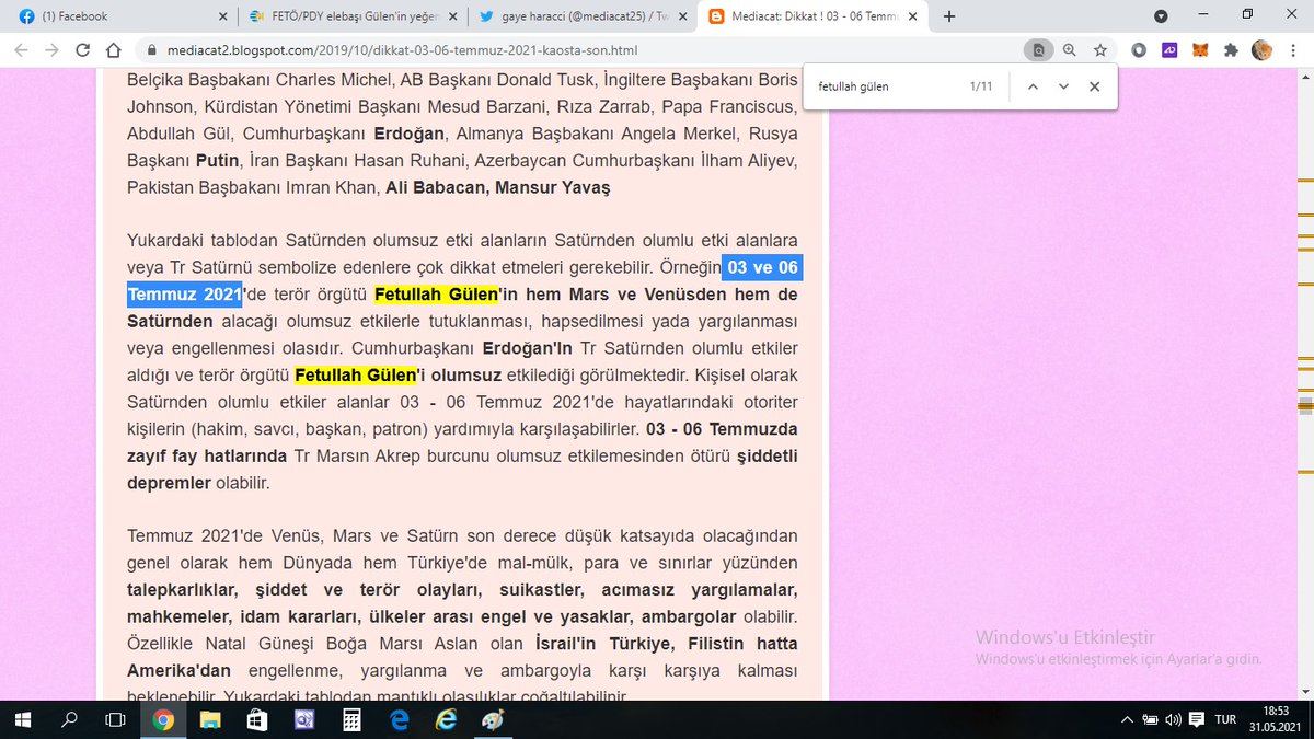 mediacat25's tweet photo. #FETÖ'nün Yeğeni #Selahaddin #Gülen Yakalandı! Darısı FETÖ'nün Başına! 🙂 2 sene önceden #Boğa burcu FETÖ'nün Temmuz 2021'de tutuklanabileceğini yada etkisiz hale gelebileceğini yazmıştık. Gerçekten FETÖ Tr #Venüs ve #Marsdan son derece olumsuz etkiler.. https://t.co/phu5hi3aja https://t.co/vW6QQQUWXh