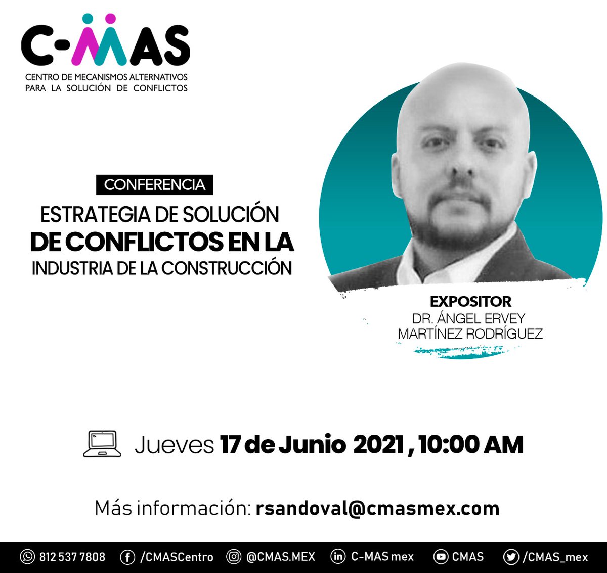 #CONFERENCIAS | JUNIO 
Inscríbete a nuestras conferencias del mes y crece en tu formación como #Mediador. 🤩

Info por WhatsApp: 812 537 7808  |  811 748 4424
