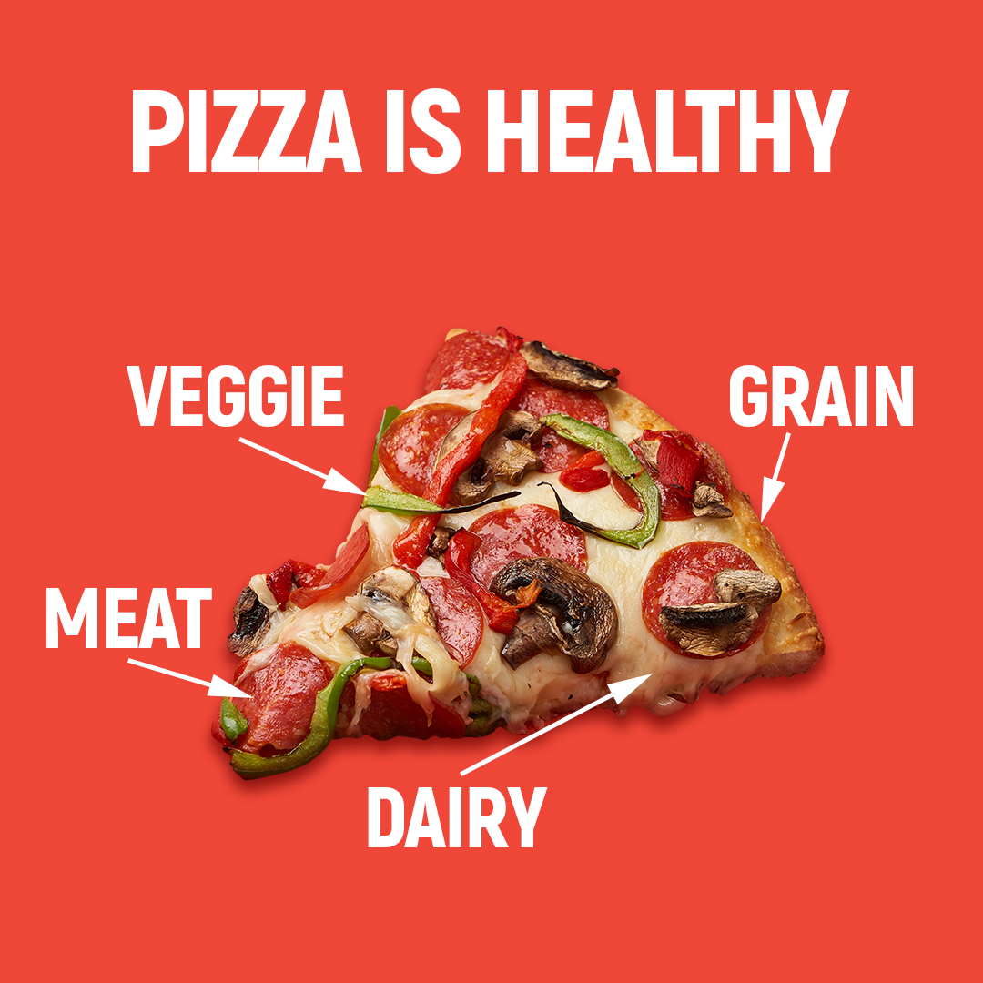 Pizza is healthy! #PizzaHotline #SaucyLittleNumber #2222222