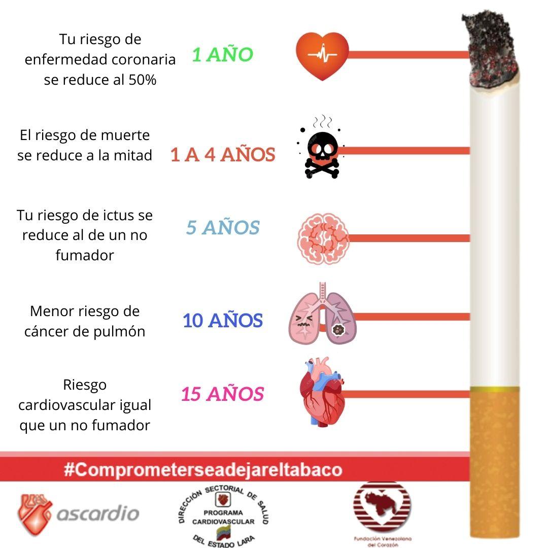 Hoy en el día mundial Sin Tabaco 🚭 Es por esto que te mostramos como desde que comiences a dejar el Tabaco tu organismo comienza a limpiarse de todos los elementos tóxicos mejoran tu salud tu vida y de quienes te rodean ♥ Material: Programa Escolar ASCARDIO y Dra. Helen Ávila