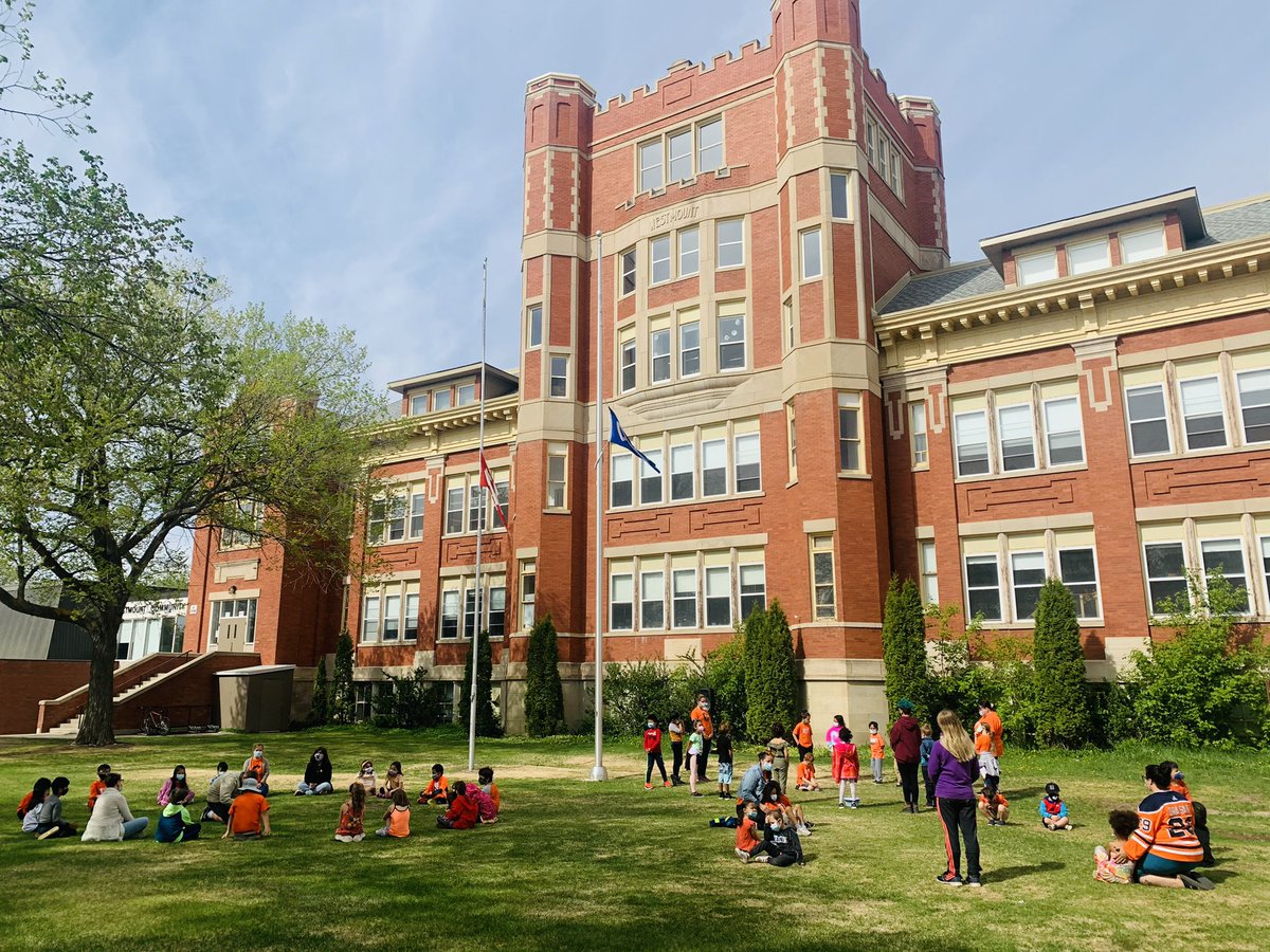 .<a href="/WCS_Saskatoon/">Westmount School</a> acknowledges that the residential school system was systematically introduced as a way to destroy Indigenous cultures, languages, families and ways being. Flags flown at half mast, a moment of silence, and school wide smudge for the 215 lost souls. #spslearn