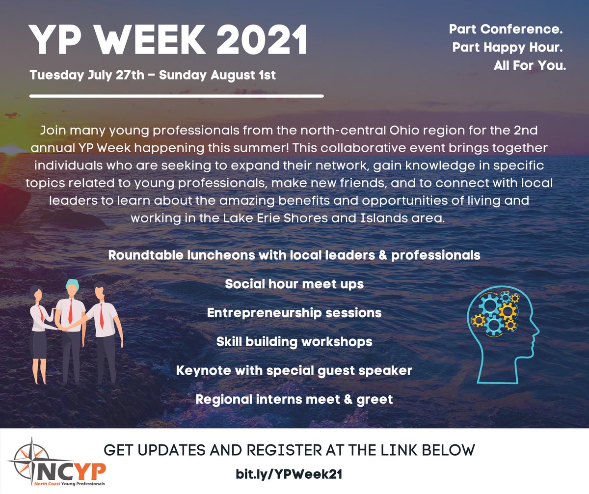 NorthCoastYP's tweet photo. We’re happy to share that YP Week is happening this summer! Save the date and register here: https://t.co/DgBjKxsoMn

Join us for a fun and connective experience with many young professionals from the north-central Ohio area!

#ypweek #ohio #youngprofessionals https://t.co/QXDIDXYQDw
