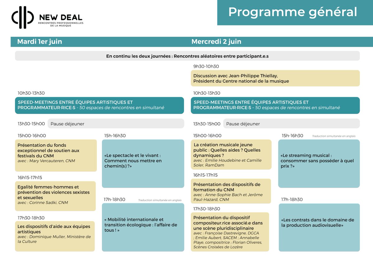 [#NEWDEAL 2021]

Rendez-vous les 1er et 2 juin pour New Deal 100% digital ! #conférences et #ateliers outillants autour de nombreuses thématiques en accès libre et gratuit 🙌

👉 Accéder aux évènements : bit.ly/3fzxbIE
👉 Programme : bit.ly/34n5UD0