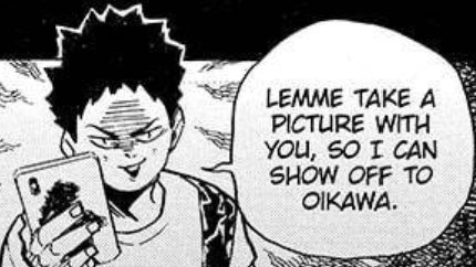 no because who would have thought that it was actually iwaizumi who started the exchange of selfies with unexpected people 