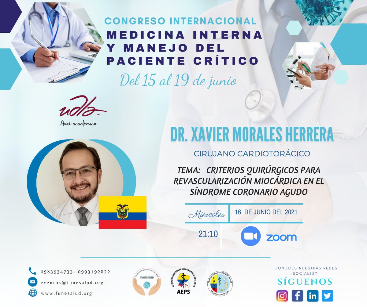 FuneSalud's tweet photo. Chequea las conferencias del 🆂🅴🅶🆄🅽🅳🅾 🅳Í🅰 del 𝐂𝐎𝐍𝐆𝐑𝐄𝐒𝐎 𝐈𝐍𝐓𝐄𝐑𝐍𝐀𝐂𝐈𝐎𝐍𝐀𝐋 𝐃𝐄 𝐌𝐄𝐃𝐈𝐂𝐈𝐍𝐀 𝐈𝐍𝐓𝐄𝐑𝐍𝐀 𝐘 𝐌𝐀𝐍𝐄𝐉𝐎 𝐃𝐄𝐋 𝐏𝐀𝐂𝐈𝐄𝐍𝐓𝐄 𝐂𝐑𝐈𝐓𝐈𝐂𝐎 𝟐𝟎𝟐𝟏.
Del 15 al 19 de junio del 2021
💻Evento virtual
░I░N░S░C░R░Í░B░E░T░E https://t.co/zpvFOCB38o
