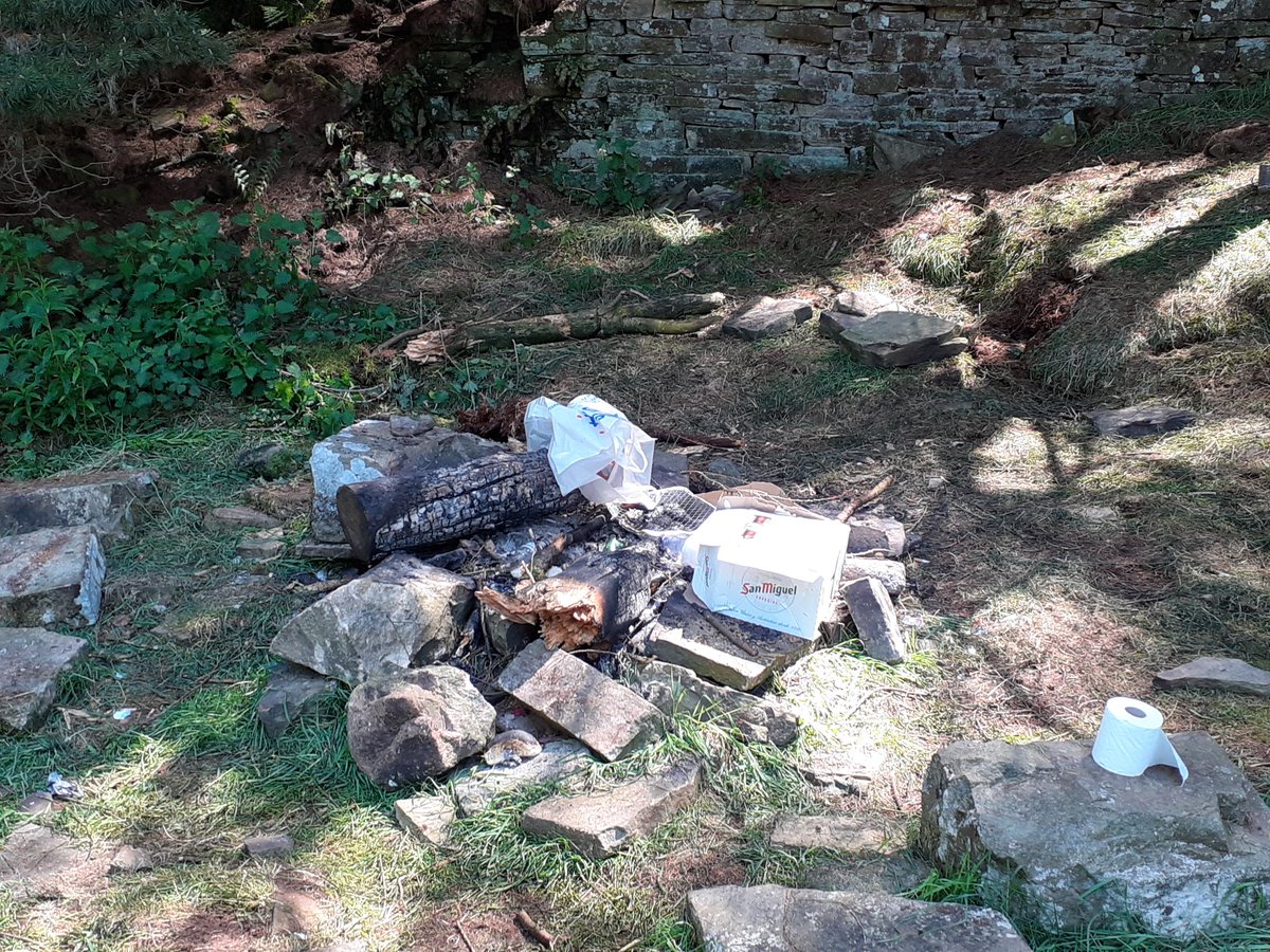 Some of the rubbish cleared this morning, left in the Goyt Valley by irresponsible individuals.
Please leave the BBQ at home &amp; don't light fires.
#peakdistrictproud 
#firestoppers