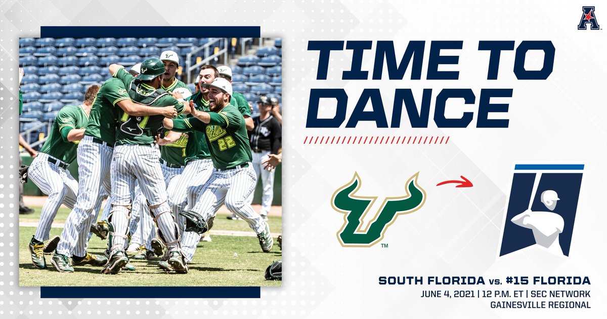 Our #AmericanBaseball tournament champs are headed to Gainesville!

<a href="/USFBaseball/">USF Baseball</a> will take on No. 15 Florida on Friday at Noon ET on SEC Network.

The other matchup is South Alabama vs. Miami on Friday at 5 p.m. ET on ACC Network.
