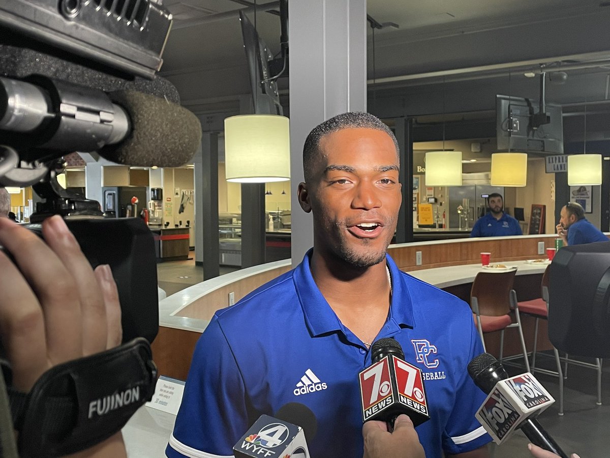 Zacchaeus Rasberry and Eric Toth talking with the media this afternoon. 

#GoBlueHose
