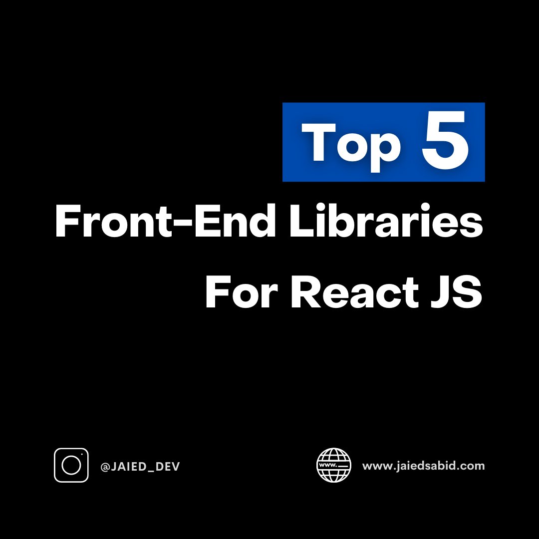 Jaiedsabid's tweet image. Did you hear about these top 5 front-end libraries for React JS?
see more on Instagram: instagram.com/jaied_dev/
#reactjs #frontend #reactlibraries