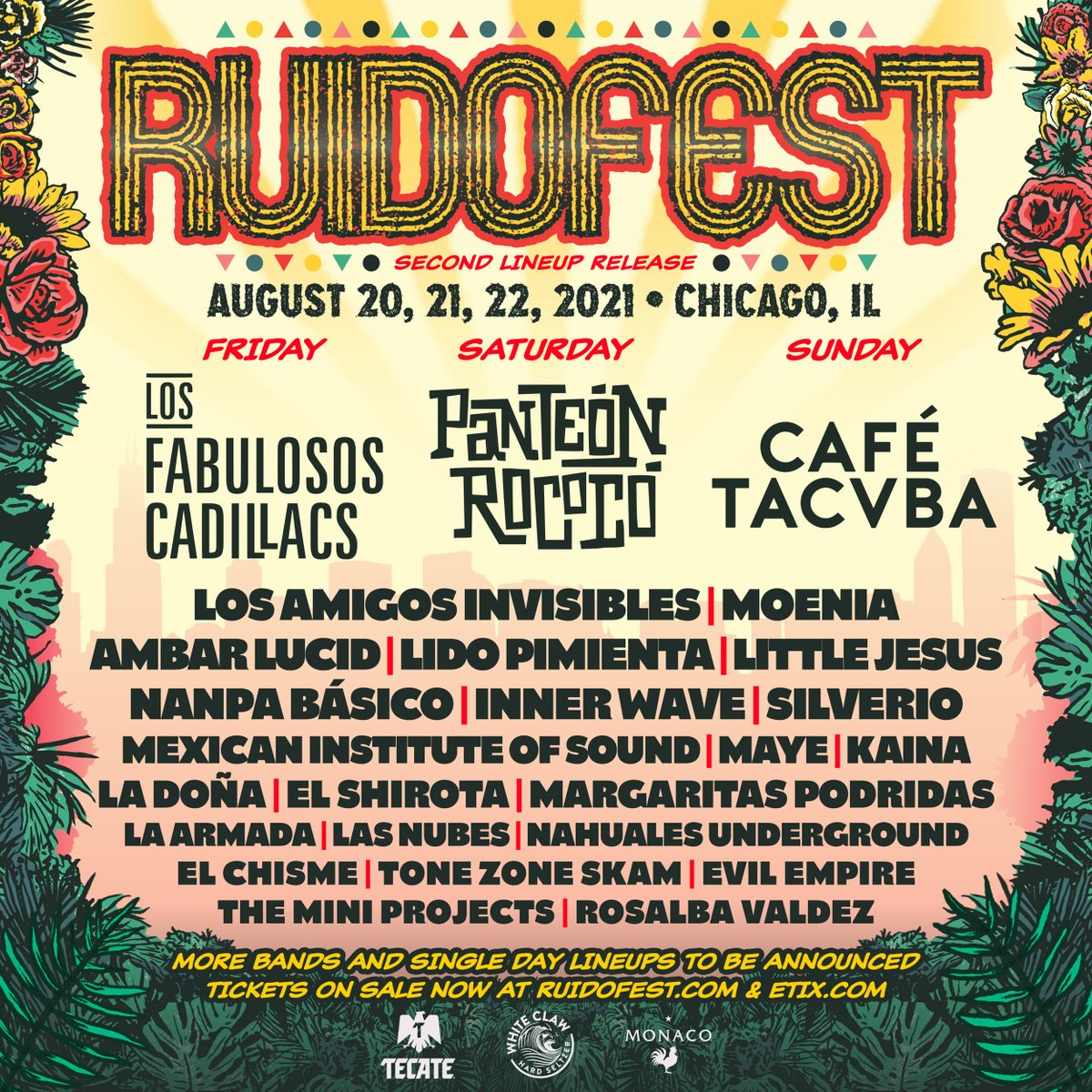 RuidoPresents's tweet photo. Ruidosxs, @lfcoficial  @RococoTweets  &amp; @cafetacvba  return to Chicago, August 20-22 2021. 
TIX ON SALE NOW! 
https://t.co/dmxVK2b5UE https://t.co/CwvBXrujeR