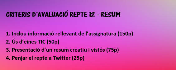 theprogramators's tweet image. Arriba el final❗️
Acabem els reptes amb el 12.2, un resum de l'assignatura 💥
🎨 Hem utilitzat eines TIC per crear un resum pràctic i visual que servirà per entendre el funcionament d'aquesta assignatura!
📝 Aquí teniu el nostre resum i els criteris d'avaluació!
#PEAFE_2021