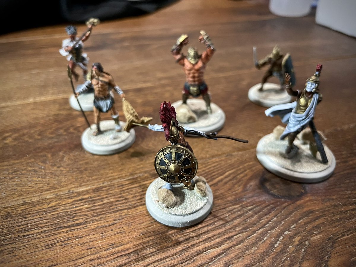 zachbunn's tweet photo. Was tired of putting primed #ArenaRex models on the table, so I made my first attempt at “speed painting” this weekend. They aren’t perfect, but it does feel great to be done! https://t.co/I0vaasKKsD