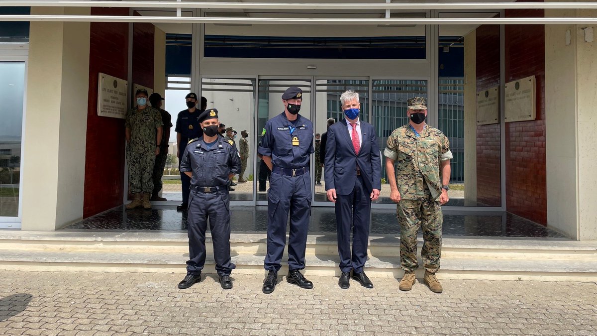 STRIKFORNATO's tweet image. The 🇱🇻 Latvian Minister of Defense, Dr Artis Pankris, was welcomed by #STRIKFORNATO’s Deputy Commander, RAdm James Morley, to our HQ, during the execution of the exercise #AtSeaDemo / #FormidableShield 2021.
#WeAreNato #StrongerTogether 
➡️bit.ly/34BwBns