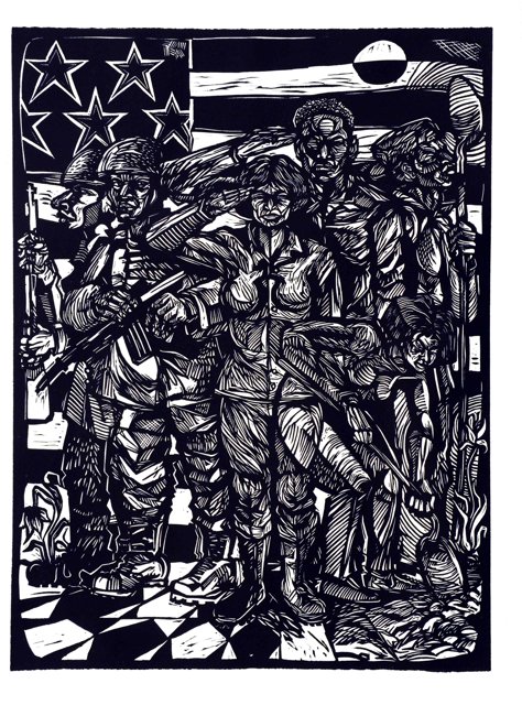 1FishStudio's tweet image. Happy Memorial Day.... War No More, Linoleum Cut, 18" x 24". Searching for brighter days. #warnomore #artlife #memorialday