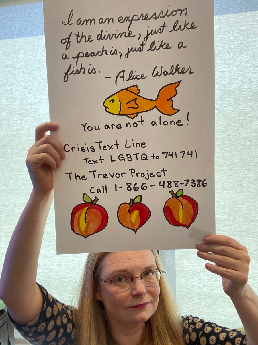 GottaBeCrazy2's tweet photo. Happy Pride Month! #PrideMonth
#GISH2020 #AprilMiniHunt #item51: Post a photo of yourself holding up a sign with a message of support which also includes contact numbers to organizations for support in case they need help. #LGBeTogether #GISH https://t.co/TPrf5L14qs